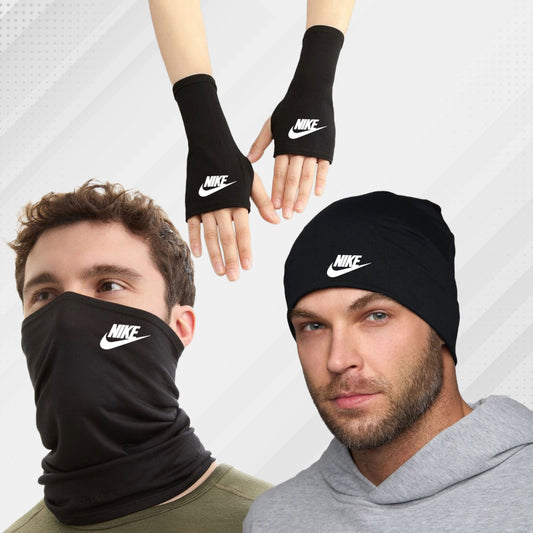 1 Pack Cagoule+gants+bonnet "NIKE" (التوصيل مجاني في كل مدن المغرب)
