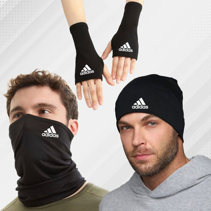 1 Pack Cagoule+gants+bonnet "ADIDAS" (التوصيل مجاني في كل مدن المغرب)