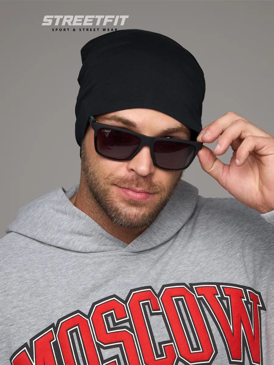 Pack Bonnet Beanie "STREETFIT" Bicolore Noir/Blanc & Casque Audio Tech