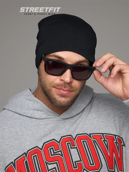 Pack Bonnet Beanie "STREETFIT" Bicolore Noir/Blanc & Casque Audio Tech