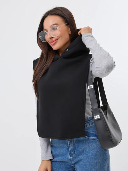 Trio Mode & Tech : Snood à Capuche Noir, Bandeau Sport et Casque Audio Blanc