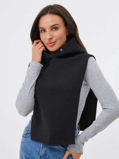Pack Confort & Layering : Bonnet Souple Noir et Snood à Capuche Modulaire