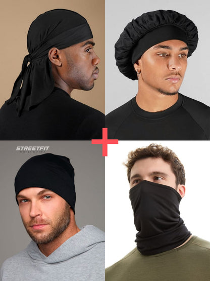 Pack Complet Couvre-Têtes Multifonctionnels en Noir