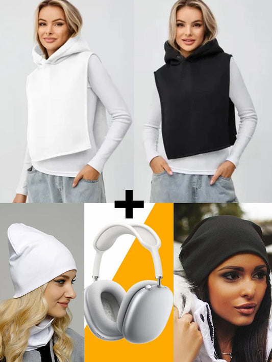 Pack Hiver Complet : 2 Snoods à Capuche, 2 Bonnets Doux & Casque Audio Sans Fil