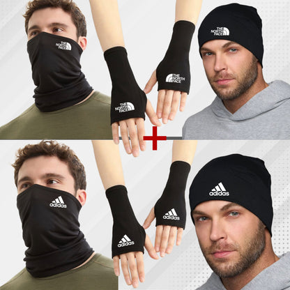 2 Pack = 2Cagoule+2gants+2bonnet " North face et Adidas " (التوصيل مجاني في كل مدن المغرب)