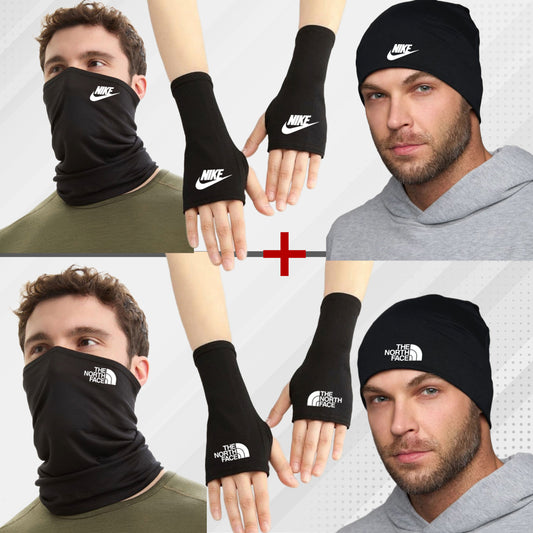 2 Pack = 2Cagoule+2gants+2bonnet " Nike et North Face " (التوصيل مجاني في كل مدن المغرب)
